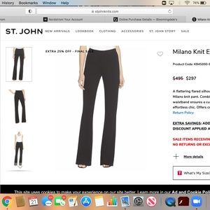St. John Milano knit black pant size 4